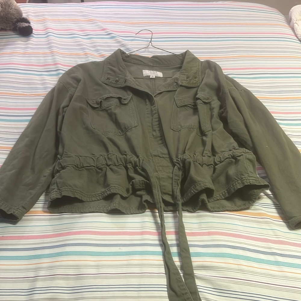 Navy green cardigan jacket